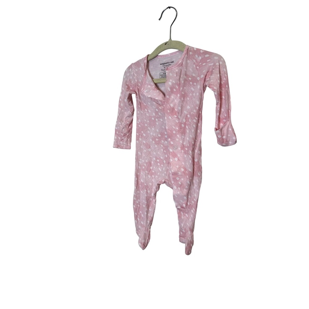 Magnetic Me Coverall Baby Girls 0-3 Months Pink Spot Print Modal One Piece